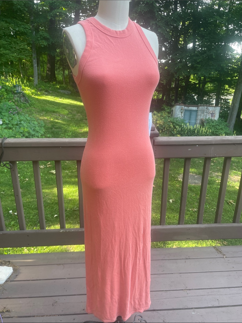 perfectwhitetee Coral tank Maxi Dress
